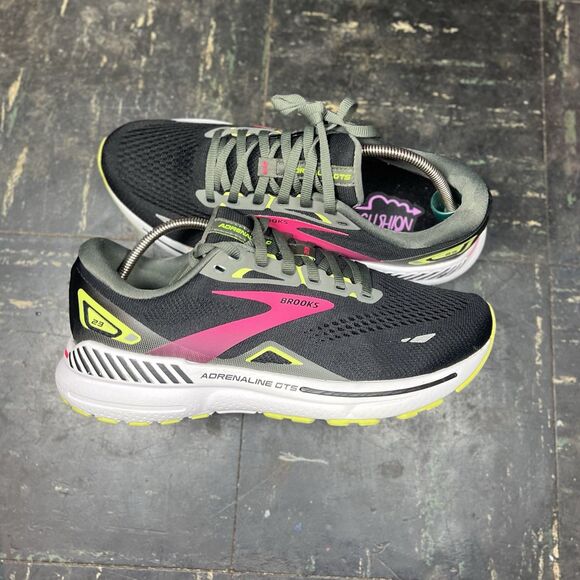Brooks Adrenaline GTS 23 Black/Pink Sz 9B (1203811B037) Womens Running Shoes - Picture 1 of 6